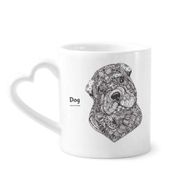 Dıythinker 340 ml Kalp Saplı Paint Puppy Friend Company Kahve Kupaları Seramik Kupa Seramik Kupa