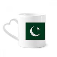 Dıythinker 340 ml Kalp Saplı Pakistan Ulusal Bayrağı Asya Ülke Kahve Kupaları Seramik Kupa