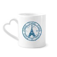 Dıythinker 340 ml Kalp Saplı Paris Fransa Eyfel Kulesi Klasik Kır Şehir Kahve Kupaları Seramik Kupa