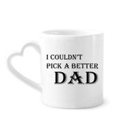 Dıythinker 340 ml Kalp Saplı Pick A Better Dad Babalar Festivali Alıntı Kahve Kupaları Seramik Kupa