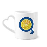 Dıythinker 340 ml Kalp Saplı Q Alfabe Turuncu Meyve Sevimli Desenli Kahve Kupaları Seramik Kupa