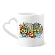 Dıythinker 340 ml Kalp Saplı Rocky Mountains Cn Kulesi Akçaağaç Kanada Kahve Kupaları Seramik Kupa