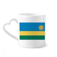 Dıythinker 340 ml Kalp Saplı Ruanda Ulusal Bayrak Afrika Ülke Kahve Kupaları Seramik Kupa