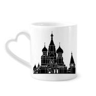 Dıythinker 340 ml Kalp Saplı Rusya Saint Petersburg Silüeti Kahve Kupaları Seramik Kupa