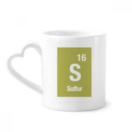 Dıythinker 340 ml Kalp Saplı S Kükürt Kimyasal Element Bilim Kahve Kupaları Seramik Kupa