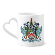 Dıythinker 340 ml Kalp Saplı Saint Kitts ve Nevis Ulusal Amblemi Kahve Kupaları Seramik Kupa
