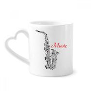 Dıythinker 340 ml Kalp Saplı Sax Klasik Müzik Dinleme İllüstrasyonu Kahve Kupaları Çömlekçilik Seramik Kupa