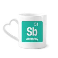 Dıythinker 340 ml Kalp Saplı Sb Antimon Kimyasal Element Kimya Kahve Kupaları Seramik Kupa