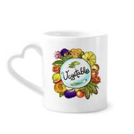 Dıythinker 340 ml Kalp Saplı Sebzeler Mısır Redish Çin Lahana Kahve Kupaları Seramik Kupa