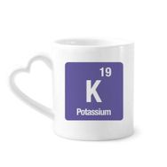 Dıythinker 340 ml Kalp Saplı Seramik Kupa K Potasyum Kimyasal Element Kimya Kahve Seramik Kupa