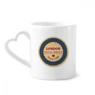 Dıythinker 340 ml Kalp Saplı Seramik Kupa Love UK Londra Britanya İngiltere Damga Kahve Seramik Kupa