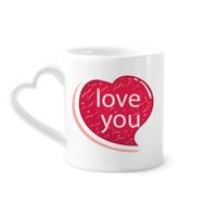 Dıythinker 340 ml Kalp Saplı Sevgililer Günü Pembe Kalp I Love Kahve Kupaları Çömlekçilik Seramik Kupa