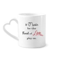 Dıythinker 340 ml Kalp Saplı Shakespeare Müzik Be The Food Of Love Kahve Kupaları Seramik Kupa