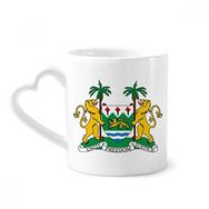 Dıythinker 340 ml Kalp Saplı Sierra Leone Afrika Ulusal Amblemi Kahve Kupaları Seramik Kupa