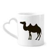 Dıythinker 340 ml Kalp Saplı Siyah Deve Sevimli Hayvan Portrayal Kahve Kupaları Seramik Kupa