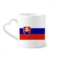 Dıythinker 340 ml Kalp Saplı Slovakya Ulusal Bayrak Avrupa Ülke Kahve Kupaları Seramik Kupa