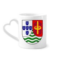 Dıythinker 340 ml Kalp Saplı So Tomã And Prncipe Ulusal Amblem Kahve Kupaları Seramik Kupa