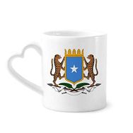 Dıythinker 340 ml Kalp Saplı Somali Afrika Ulusal Amblemi Kahve Kupaları Seramik Kupa