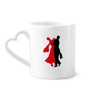 Dıythinker 340 ml Kalp Saplı Sosyal Dans Dansçı Dansçı Dansı Kahve Kupaları Seramik Kupa