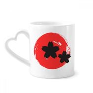 Dıythinker 340 ml Kalp Saplı Soyut Fırça Boyama Japon Kahve Kupaları Seramik Kupa