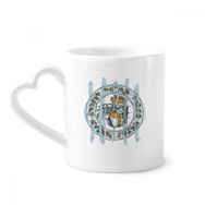 Dıythinker 340 ml Kalp Saplı Soyut Hayvan Karikatür Kombinasyon Desenli Kahve Kupaları Seramik Kupa