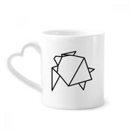 Dıythinker 340 ml Kalp Saplı Soyut Origami Kaplumbağa Geometrik Şekilli Kahve Kupaları Seramik Kupa