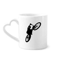 Dıythinker 340 ml Kalp Saplı Sports Ride Jumping Bisiklet Oyuncusu Kahve Kupaları Seramik Kupa