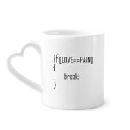 Dıythinker 340 ml Kalp Saplı Statement If Love Equals To Pain Kahve Kupaları Seramik Kupa
