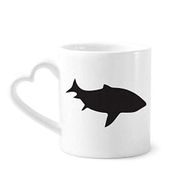 Dıythinker 340 ml Kalp Saplı Streamline Shark Fierce Fish Kahve Kupaları Seramik Kupa