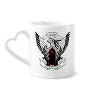 Dıythinker 340 ml Kalp Saplı Sudan Afrika Ulusal Amblemi Kahve Kupaları Seramik Kupa