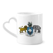 Dıythinker 340 ml Kalp Saplı Swaziland Afrika Ulusal Amblem Kahve Kupaları Seramik Kupa