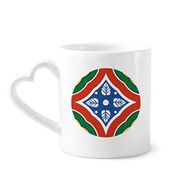 Dıythinker 340 ml Kalp Saplı Talavera Stil Desenli Dekoratif Kahve Kupaları Seramik Kupa