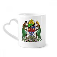Dıythinker 340 ml Kalp Saplı Tanzanya Afrika Ulusal Amblemi Kahve Kupaları Seramik Kupa