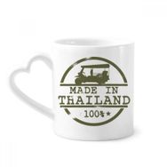 Dıythinker 340 ml Kalp Saplı Tayland Tayland'da Yapmak Traktör İllüstrasyonu Kahve Kupaları Seramik Kupa