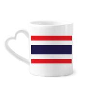 Dıythinker 340 ml Kalp Saplı Tayland Ulusal Bayrağı Asya Ülke Kahve Kupaları Seramik Kupa