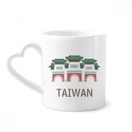 Dıythinker 340 ml Kalp Saplı Tayvan Gezi Konfüçyüs Tapınağı Seyahat Kahve Kupaları Seramik Kupa