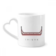 Dıythinker 340 ml Kalp Saplı Tayvan Seyahat Ejderha Tekne Çin Kahve Kupaları Seramik Kupa