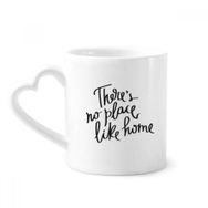 Dıythinker 340 ml Kalp Saplı There's No Place Like Home Alıntı Kahve Kupaları Seramik Kupa