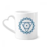 Dıythinker 340 ml Kalp Saplı Totem Çiçek Geometri Daire Sembollü Kahve Kupaları Seramik Kupa