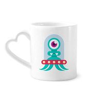 Dıythinker 340 ml Kalp Saplı Universe Alien Monster Cyclops Kahve Kupaları Seramik Kupa