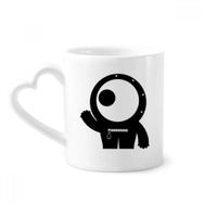 Dıythinker 340 ml Kalp Saplı Universe Alien Monster Cyclops Uzaylı Kahve Kupaları Seramik Kupa
