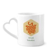 Dıythinker 340 ml Kalp Saplı Vücut Organları Küçük Bağırsak Kahve Kupaları Çömlekçilik Seramik Kupa