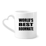 Dıythinker 340 ml Kalp Saplı World's Best Roommate Mezuniyet Sezonu Kahve Kupaları Seramik Kupa Seramik Kupa