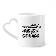Dıythinker 340 ml Kalp Saplı World's Okayest Deskmate Mezuniyet Sezonu Kahve Kupaları Seramik Kupa