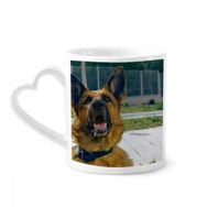 Dıythinker 340 ml Kalp Saplı Yakışıklı Köpek Evcil Hayvan Fotoğrafçılığı Resim Kahve Kupaları Seramik Kupa