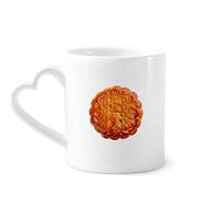 Dıythinker 340 ml Kalp Saplı Yumurta Sarısı Ay Kek Sonbahar Ortası Festival Kahve Kupaları Seramik Kupa