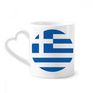 Dıythinker 340 ml Kalp Saplı Yunanistan Ulusal Bayrağı Avrupa Sembolü Desenli Kahve Kupaları Seramik Kupa