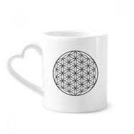 Dıythinker 340 ml Şekilli Geometri Daire Totem Seramik Kalp Saplı Kupa