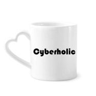 Dıythinker 340 ml Şık Kelime Siberholik Seramik Kalp Saplı Kupa