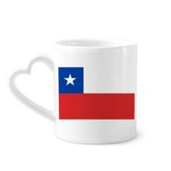 Dıythinker 340 ml Şili Ulusal Bayrağı Güney Amerika Ülke Seramik Kalp Saplı Kupa